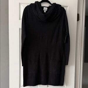 New York & Company Black Cowl Neck Sweater Dress